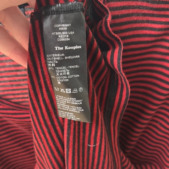 The Kooples KW14 Red and Black Striped Top - Picture 8 of 8